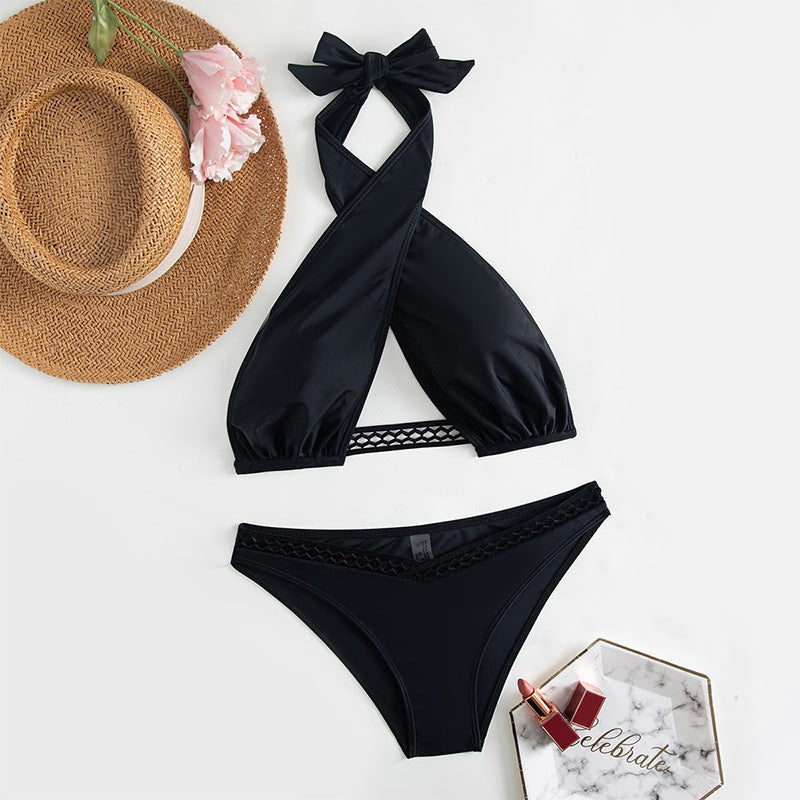 Damen Triangel-Bikini-Set mit bindbarem Oberteil und hoch geschnittenem Höschen Echo Archiv