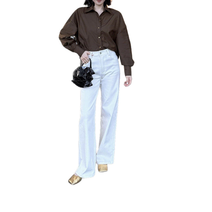 Damen Elegante Oversized Bluse aus hochwertigem Stoff Echoarchiv