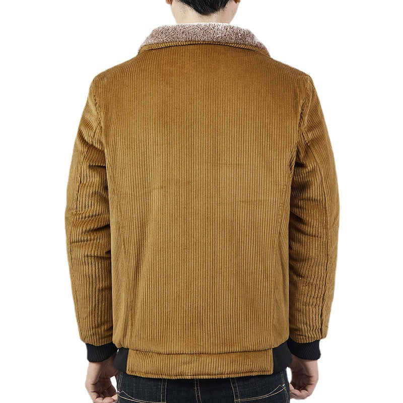 Herren Cord-Bomberblouson mit Sherpa-Kragen, Thermo-Futter und Utility-Taschen Echoarchiv