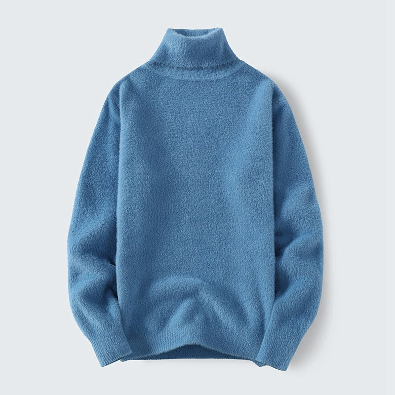 Herren warmer Rollkragenpullover aus weichem Strickstoff Echoarchiv