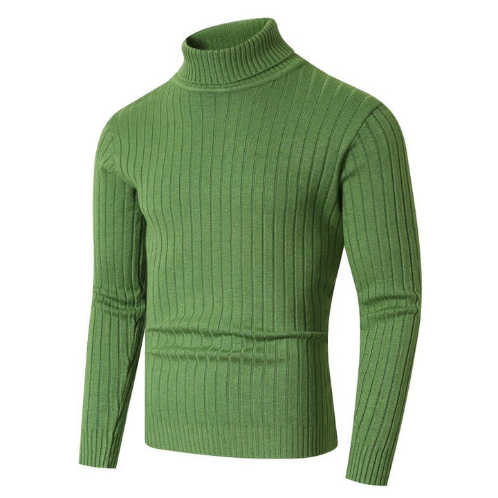 Herren Figurbetonter Rippenstrick‑Rollkragenpullover mit Stretch‑Feinstrick Echo Archiv