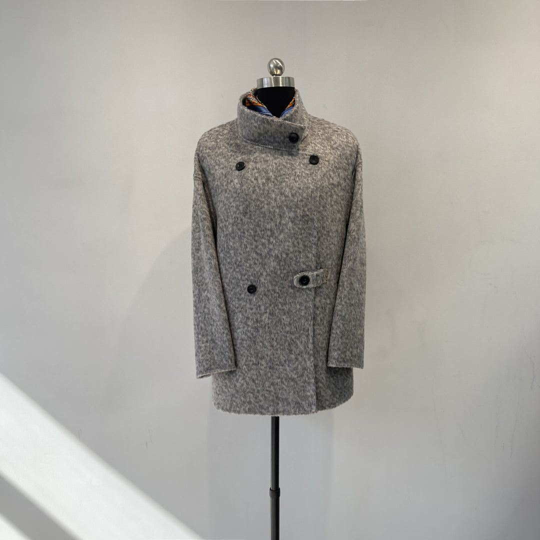 Damen Übergroße Wollmischung Peacoat Echoarchiv