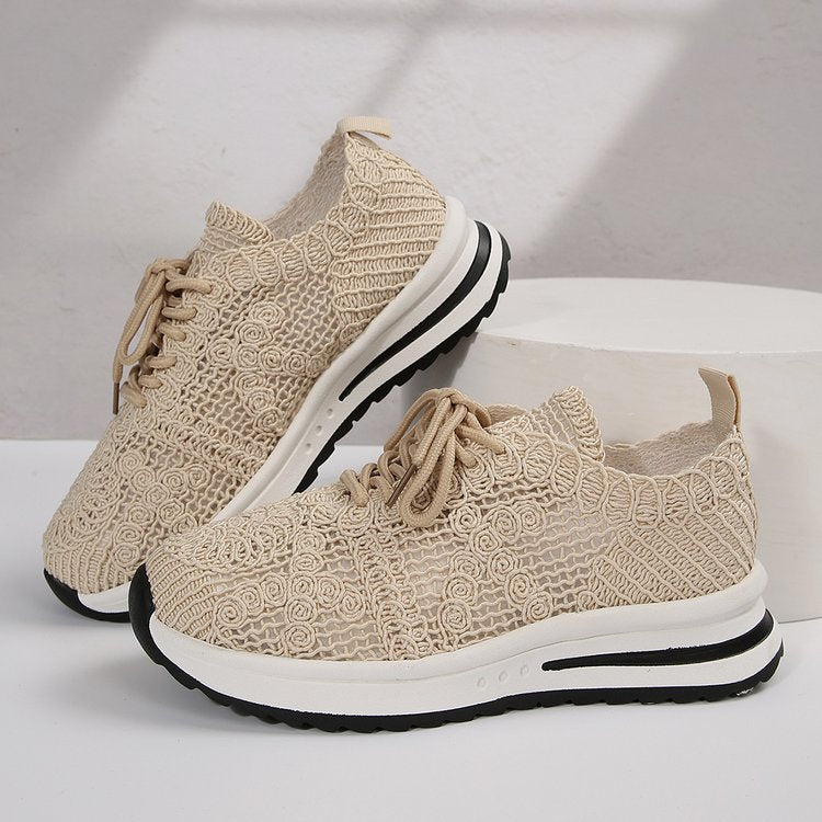 Damen  gestrickte Slip-On Plateau-Sneaker mit atmungsaktivem Obermaterial und gepolstertem Komfortfußbett Echo Archiv