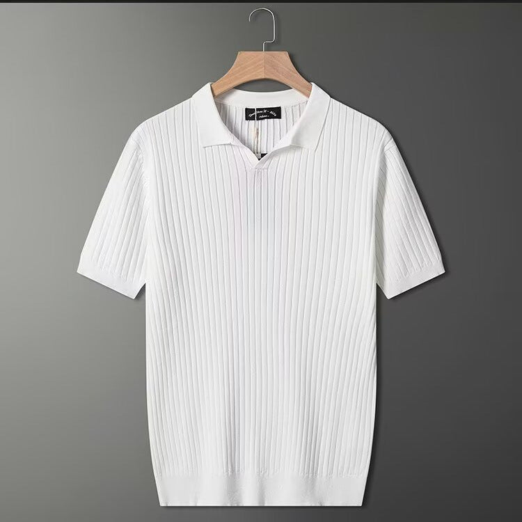 Herren Kurzarm Strick-Polo-Shirt Echo Archive