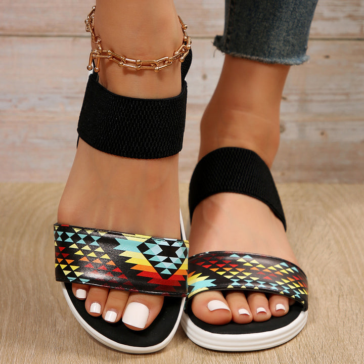 Damen Strick‑Sandalen mit elastischen Riemen und dämpfender Plateau‑Sohle Echo Archiv