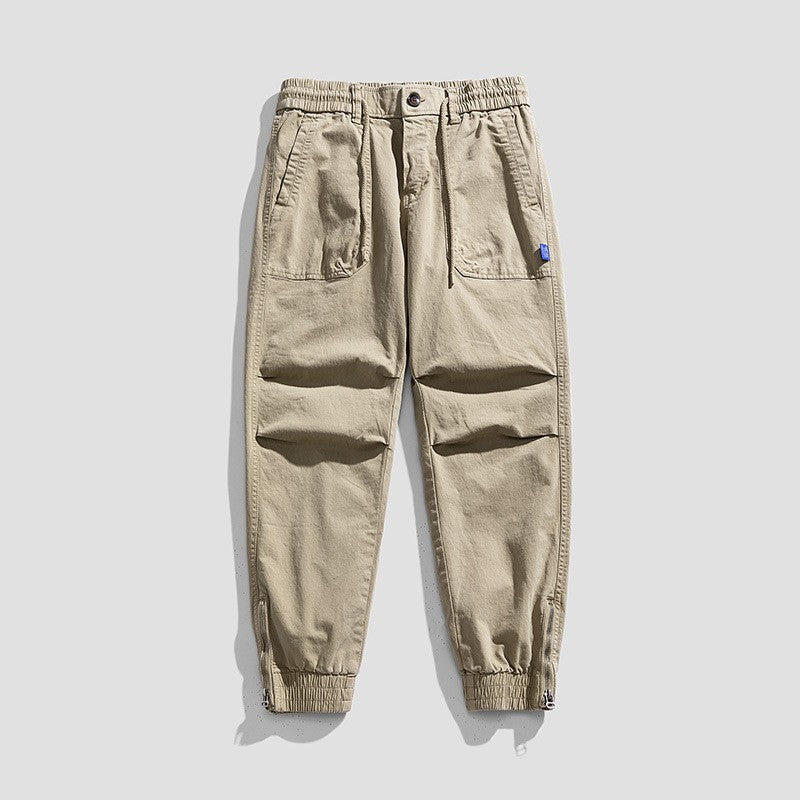 Herren Relaxed-Fit Canvas-Cargo-Jogger mit elastischem Tunnelzugbund, aufgesetzten Fronttaschen und Reißverschluss-Bündchen Echo Archiv