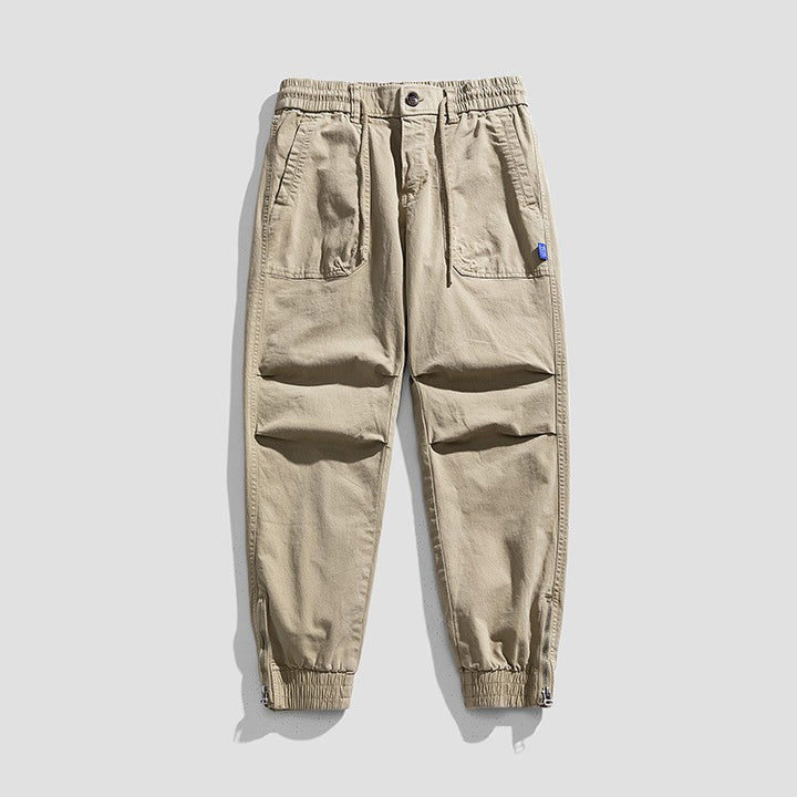 Herren Relaxed-Fit Canvas-Cargo-Jogger mit elastischem Tunnelzugbund, aufgesetzten Fronttaschen und Reißverschluss-Bündchen Echo Archiv