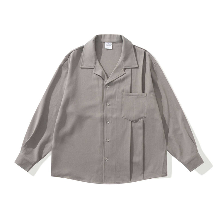 Unisex Oversize Hemdjacke mit offenem Reverskragen und Brusttasche Echoarchiv