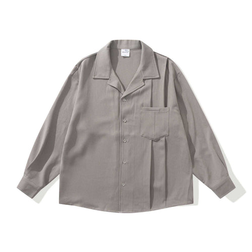 Unisex Oversize Hemdjacke mit offenem Reverskragen und Brusttasche Echoarchiv