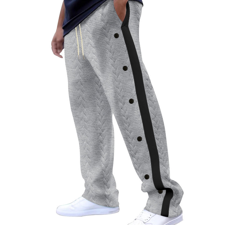 Herren Sportliche Cargo-Jogginghose mit seitlichen Druckknöpfen und elastischem Bund Echoarchiv