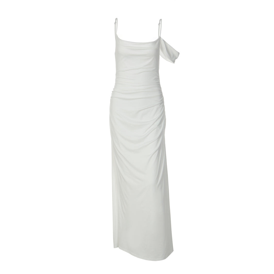 Damen Elegantes bodenlanges Kleid mit einzigartiger Drapierung Echo Archiv