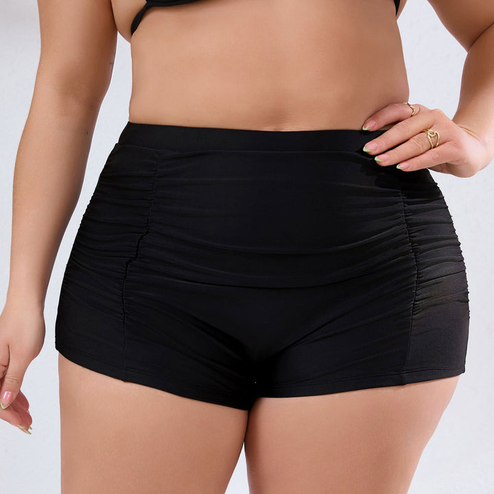 Damen Hochtaillierte Badeshorts mit dezenten Rüschendetails Echo Archiv