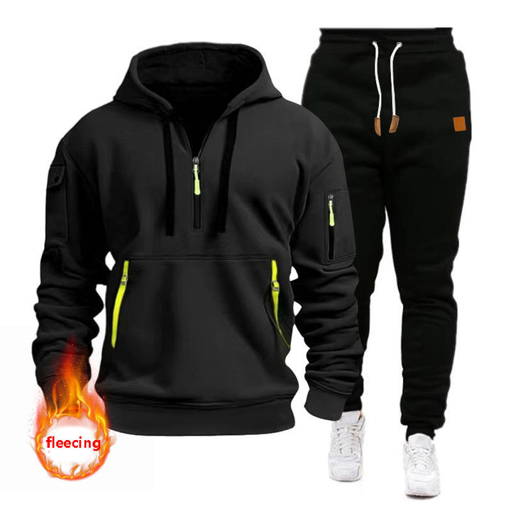 Herren Sportliches Hoodie-Set mit funktionalen Taschen und atmungsaktiven Eigenschaften Echoarchiv