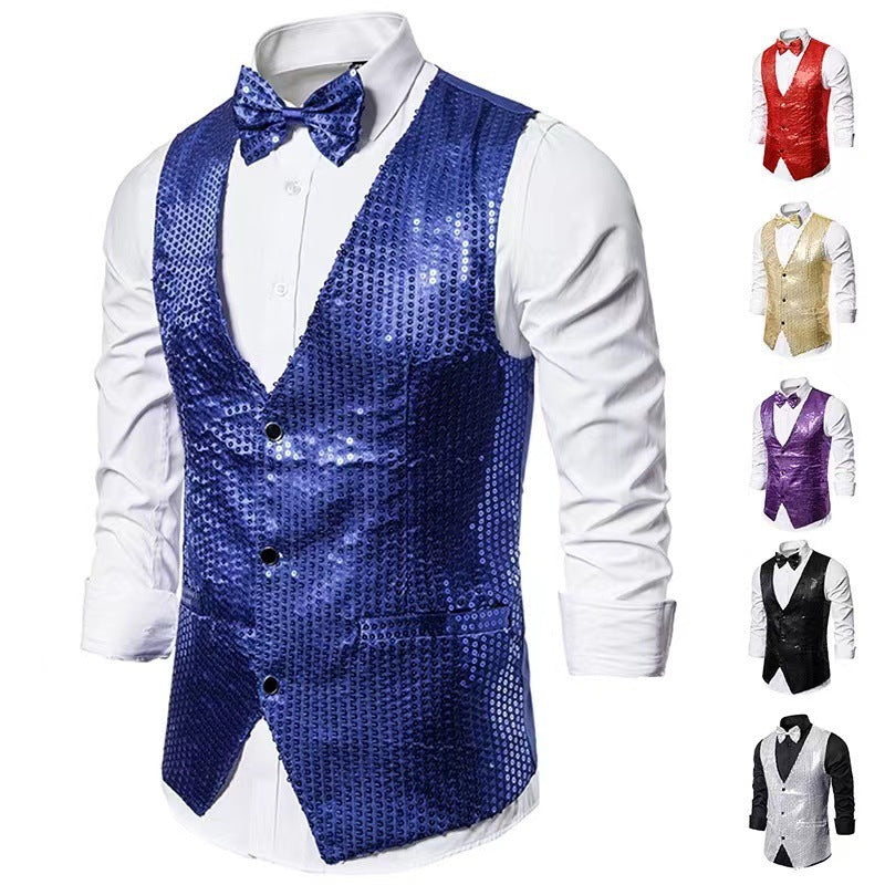 Herren eleganter Anzug mit glitzernden Pailletten und idealem Slim-Fit Echoarchiv