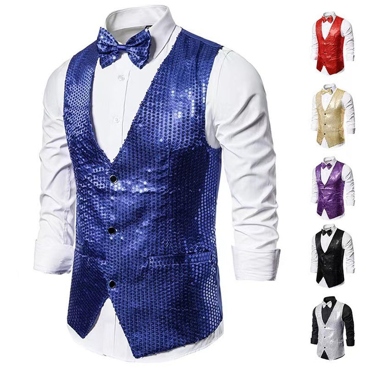 Herren eleganter Anzug mit glitzernden Pailletten und idealem Slim-Fit Echoarchiv