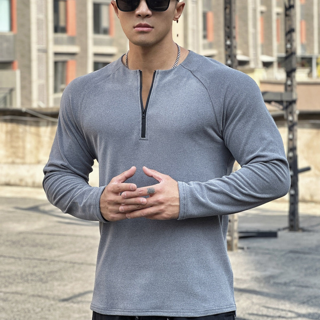 Herren Funktionsshirt mit innovativem Reißverschluss und atmungsaktiver Struktur Echoarchiv