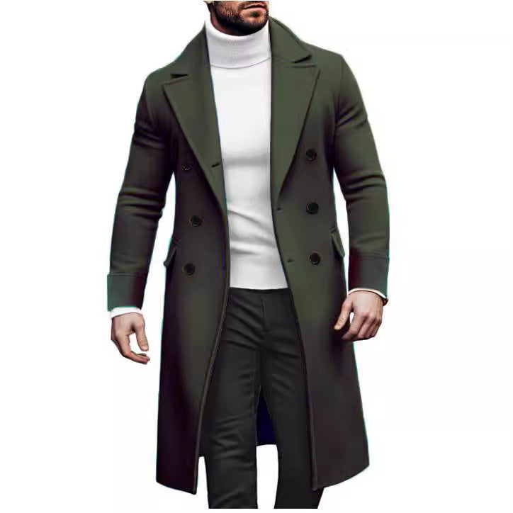 Herren eleganter Mantel mit doppelter Knopfreihe und modernem Schnitt Echoarchiv