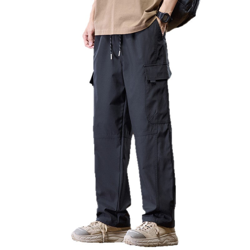 Herren Leichte Technical Cargo-Hose mit geradem Bein, Multifachtaschen und Kordelbund Echo Archiv