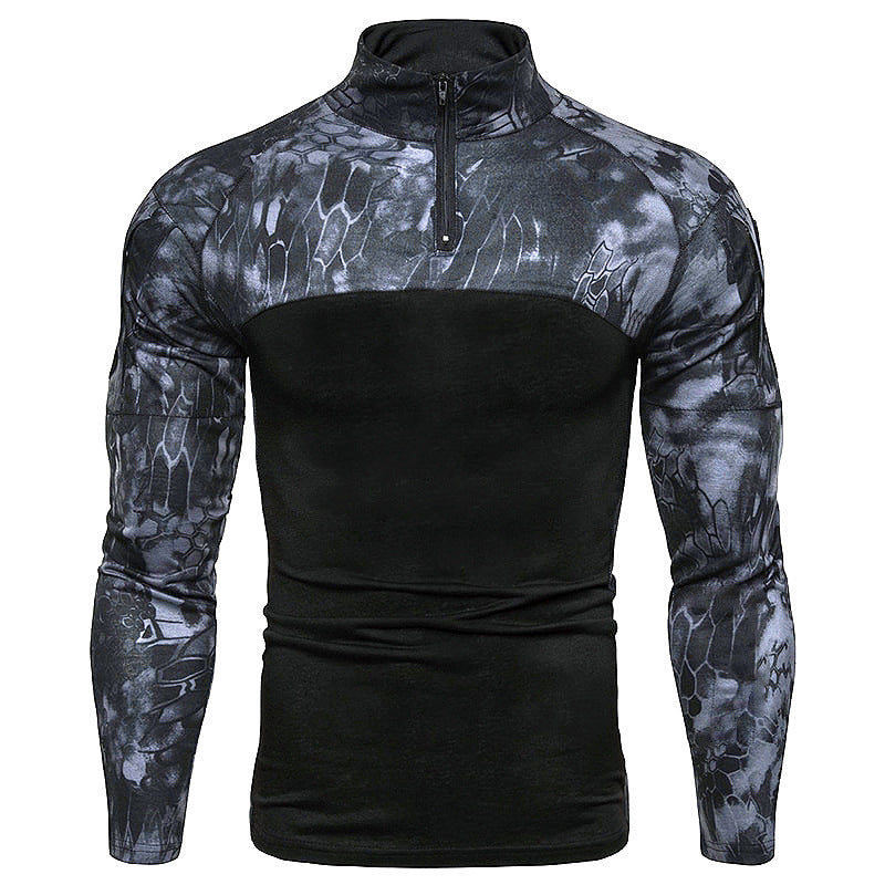 Herren Sportlicher Langarmpullover mit hohem Kragen und Reißverschluss Echoarchiv
