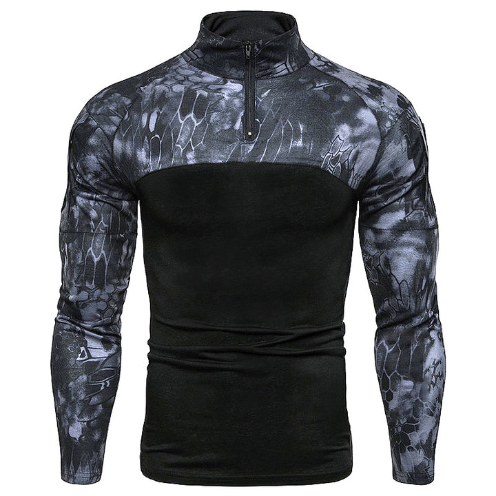 Herren Sportlicher Langarmpullover mit hohem Kragen und Reißverschluss Echoarchiv