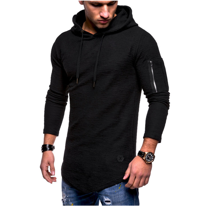 Herren lässiger Kapuzenpullover mit modischem Reißverschluss Echoarchiv