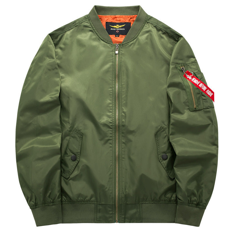 Herren Moderne Nylon-Bomberjacke mit kontrastierendem Innenfutter, Ärmel-Reißverschlusstasche und Rippbündchen Echo Archiv