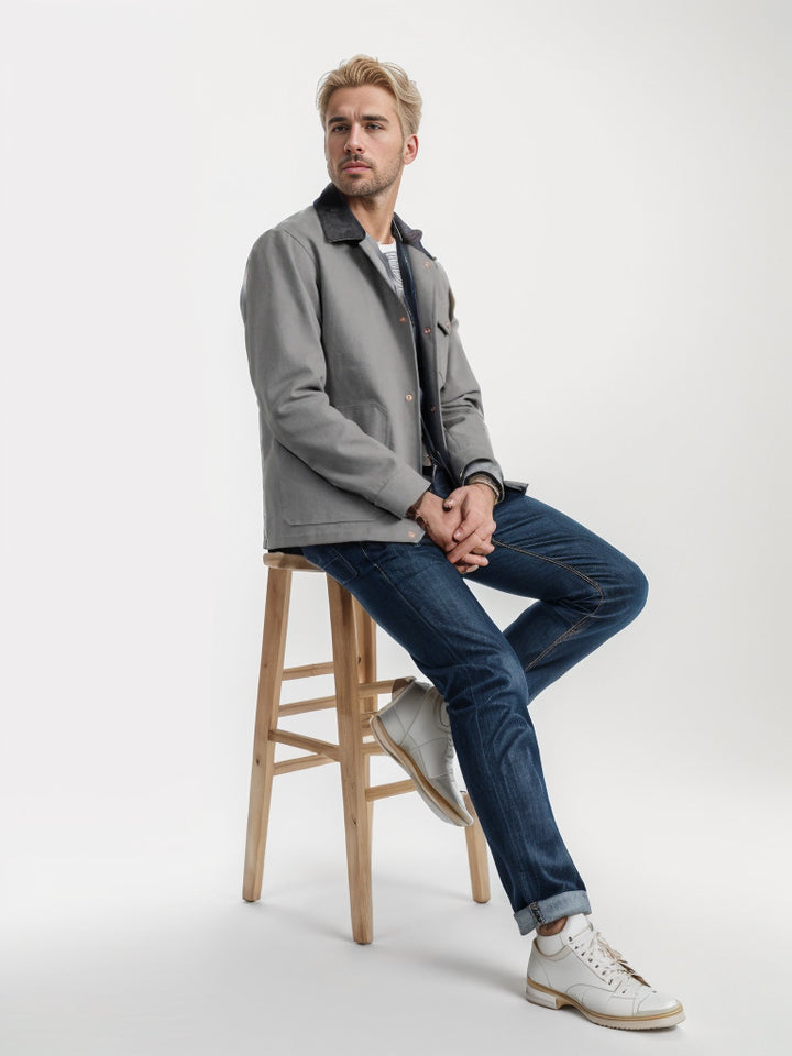 Herren zeitlose Jacke mit strukturiertem Design Echoarchiv