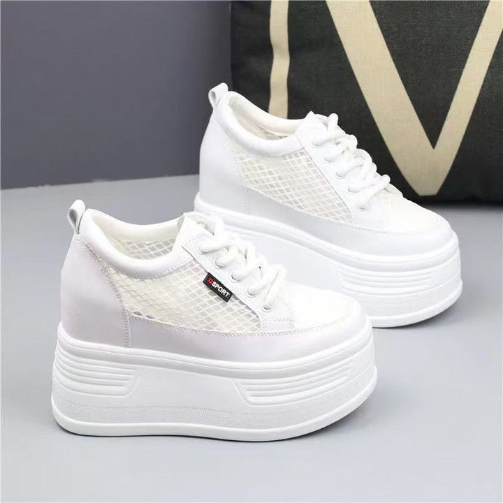 Damen Plateau Sneakers mit atmungsaktivem Netzdesign und rutschfester Sohle Echo Archiv