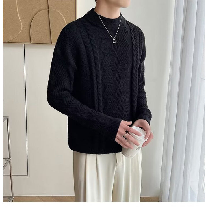 Herren Grobstrickpullover mit modernen Zopfmuster Echo Archiv