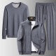 Herren Dreiteiliges Freizeit-Trainingsset aus French-Terry mit Kapuzenjacke, Rundhals-Sweat & tapered Jogginghose Echoarchiv