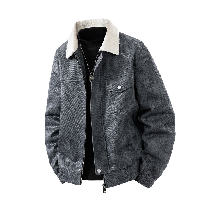 Herren Kunstlederjacke mit Steppdetails – Valtoré
