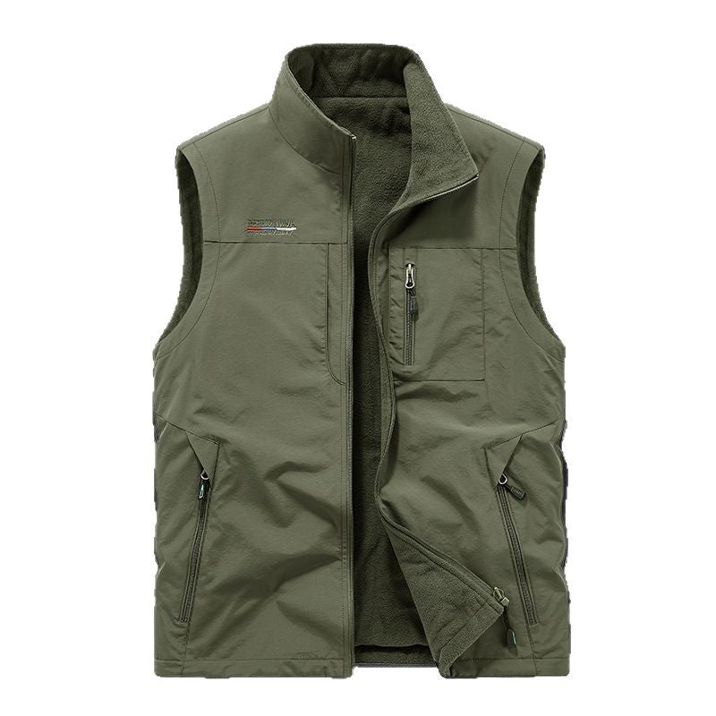 Herren gep adds thermalweste mit Fleece-Futter, winddichte Außenseite und mehreren mit Reißverschluss versehenen Taschen – Marzano