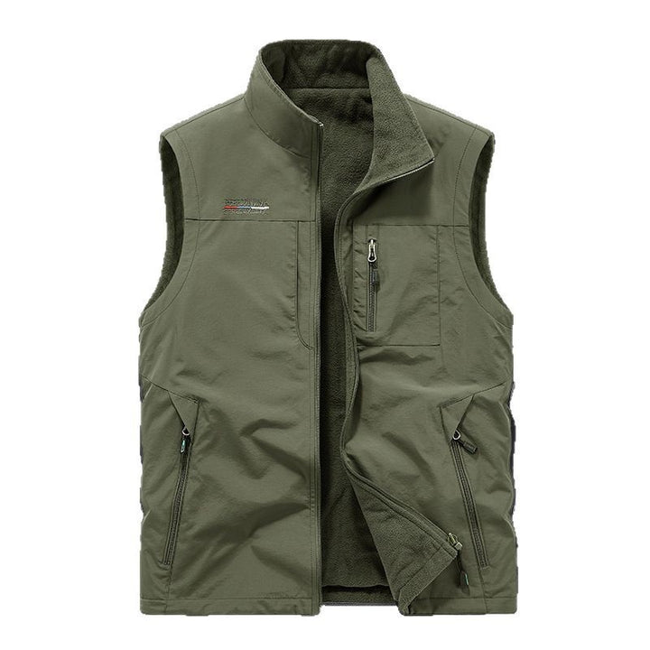 Herren gep adds thermalweste mit Fleece-Futter, winddichte Außenseite und mehreren mit Reißverschluss versehenen Taschen – Marzano