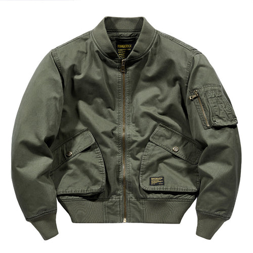 Herren Kurzschnitt Bomberjacke im Vintage-Fieldlook mit Utility‑Taschen – Brevano