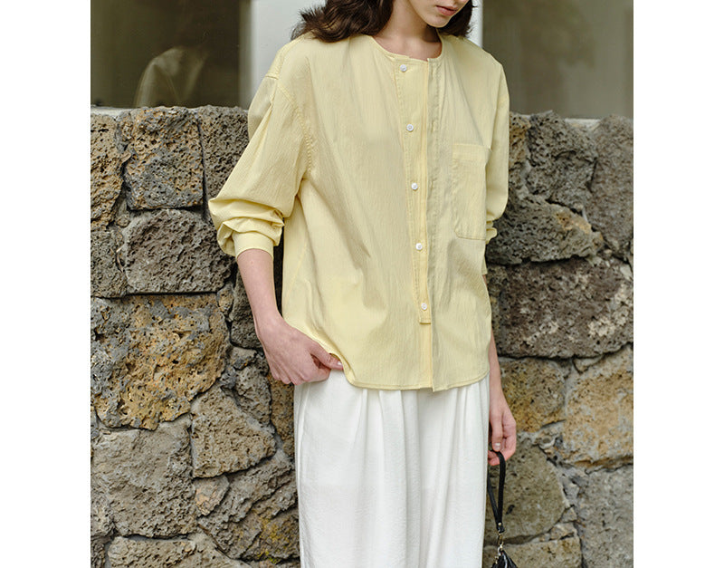 Damen Bequeme und lässige Bluse mit Knopfdetail Echoarchiv