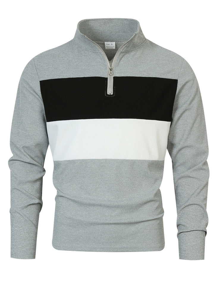 Herren Sportpullover mit modernem Stehkragen und Reißverschluss Echoarchiv