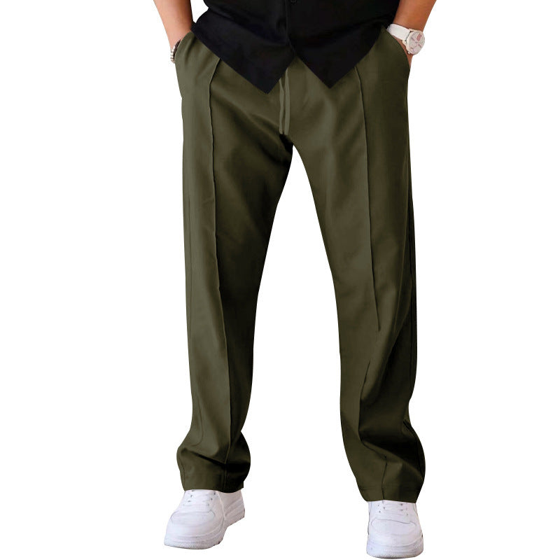 Herren elegante Freizeithose mit geradem Schnitt und klassischen Falten Echoarchiv