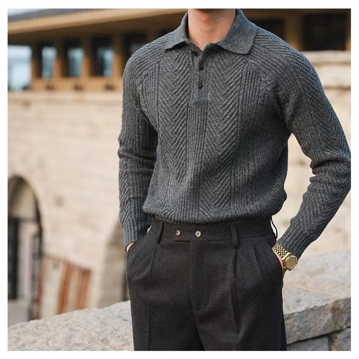 Stylischer Strickpullover für Herren mit gestepptem Muster Echo Archive