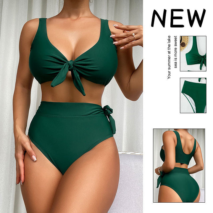 Damen Hochgeschnittener Bikini mit kreativen Knotendetails Echo Archiv