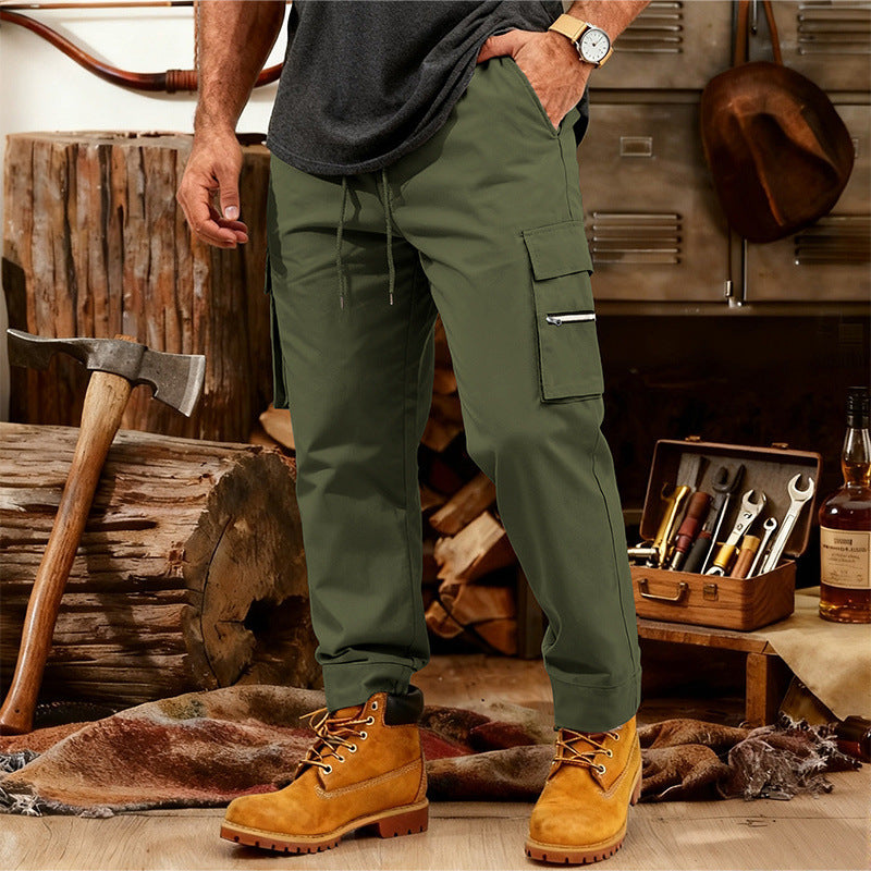 Herren Cargo-Jogginghose mit Multifunktionalen Reißverschluss-Taschen & Elastischem Bündchen – Bravaro