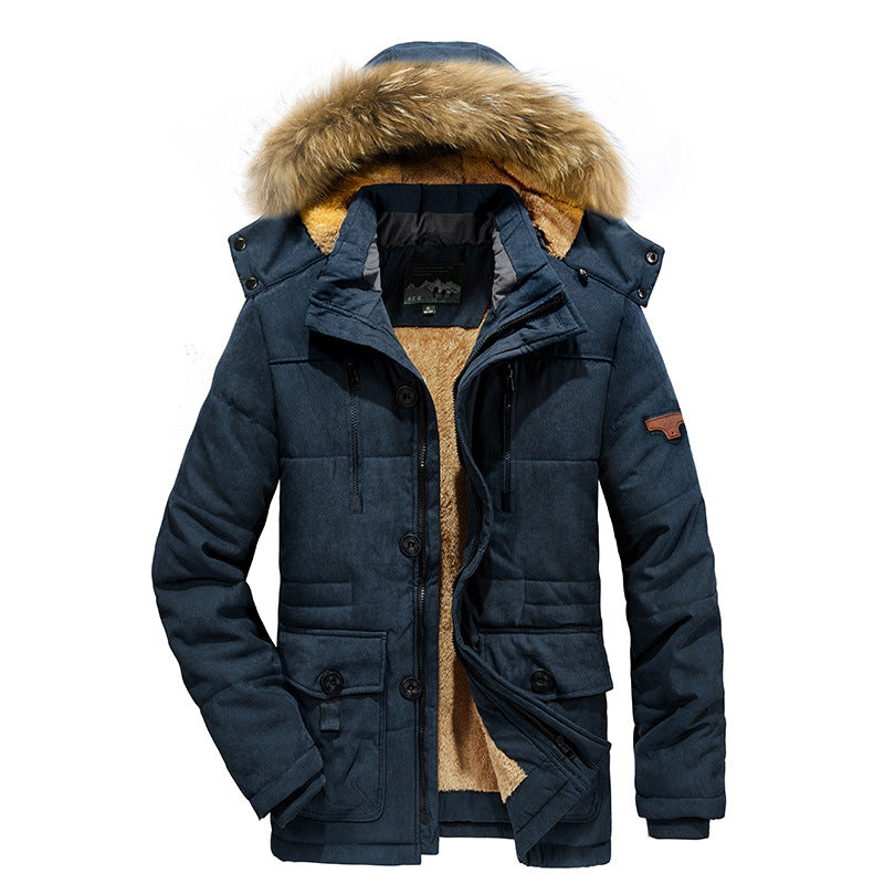 Herren Gefütterter Winterparka im Field-Style mit Teddyfutter und Kunstfellkapuze – Marzano