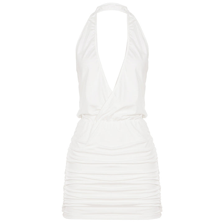 Damen Wickelkleid mit tiefem V-Ausschnitt und Raffung Echo Archiv