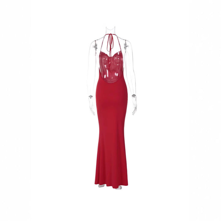 Damen Maxikleid mit spitzen Trägern und figurbetonendem Schnitt Echo Archiv