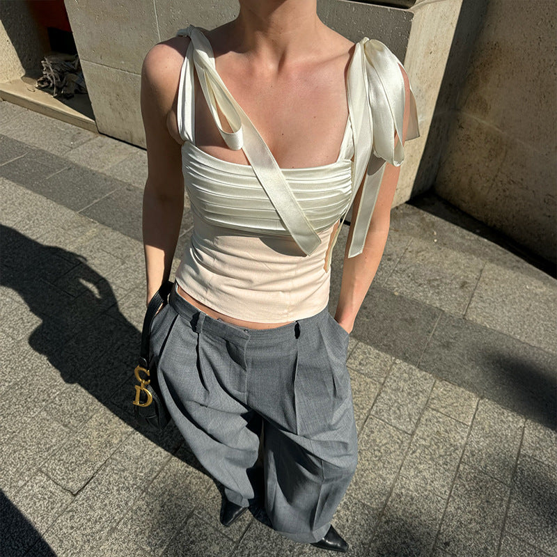 Damen Bandeau-Oberteil mit feinen Rüschendetails Echo Archiv