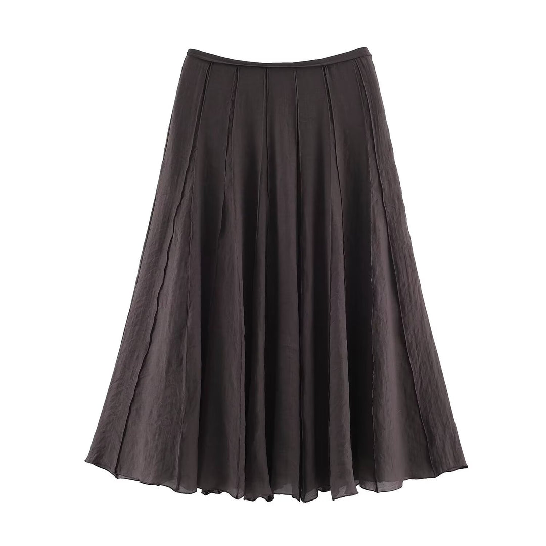 Damen Langer Plissee Maxirock mit Chiffonlage und seitlichem Reißverschluss Echo Archiv