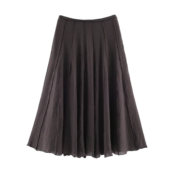 Damen Langer Plissee Maxirock mit Chiffonlage und seitlichem Reißverschluss Echo Archiv