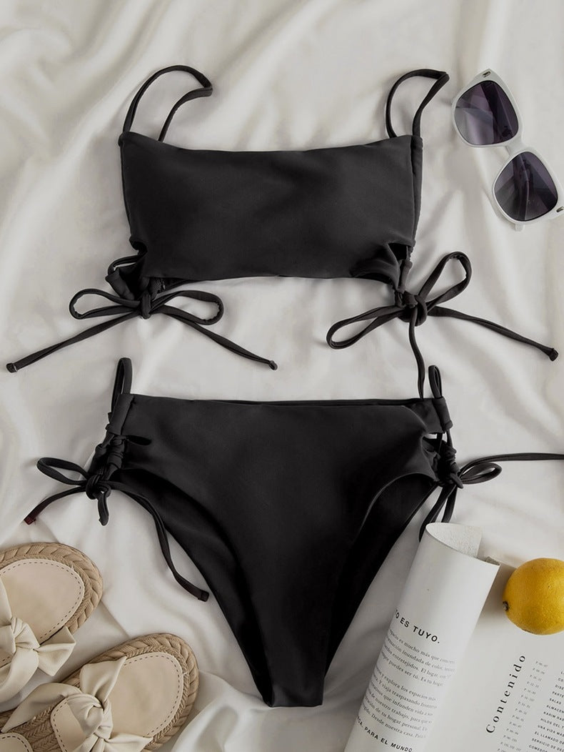 Damen Zweiteiler Bikini Set mit modischen Schnürdetails Echo Archiv
