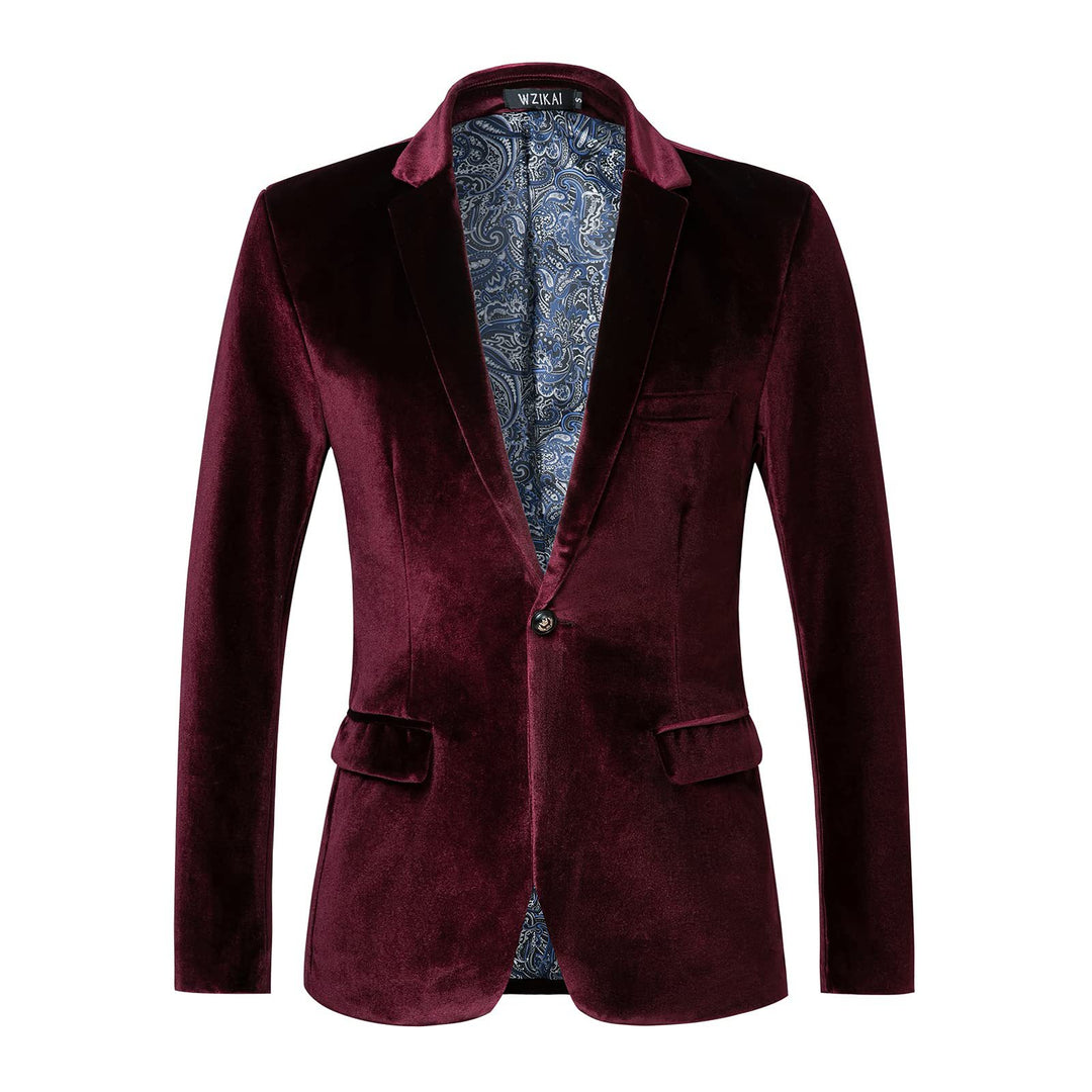 Herren nan tailliertes Samt-Smokingsakko mit Satinrevers und Ein-Knopf-Verschluss Echo Archiv