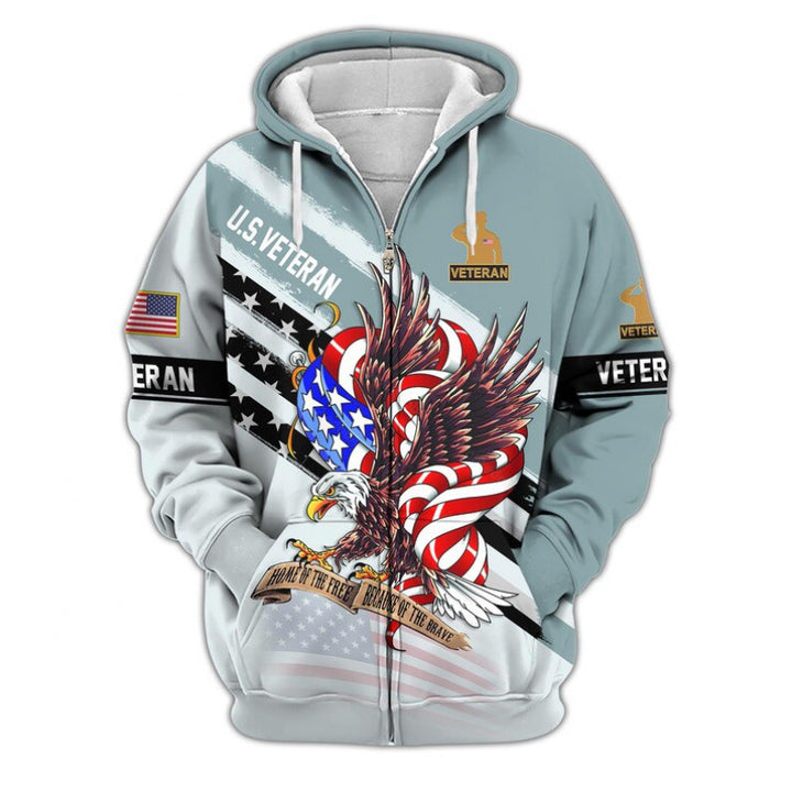 Herren Kapuzensweater mit amerikanischem Veteranenmotiv Echoarchiv