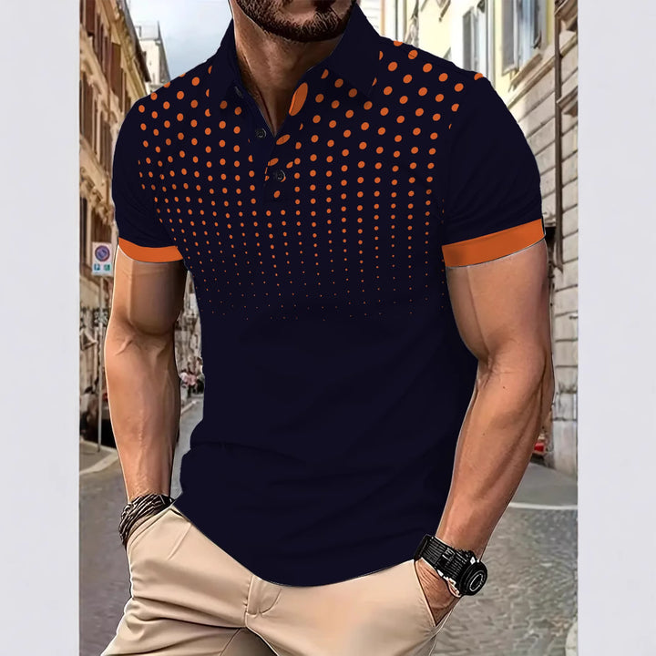 Herren Poloshirt mit dynamischem Punktmuster und modernem Schnitt Echoarchiv